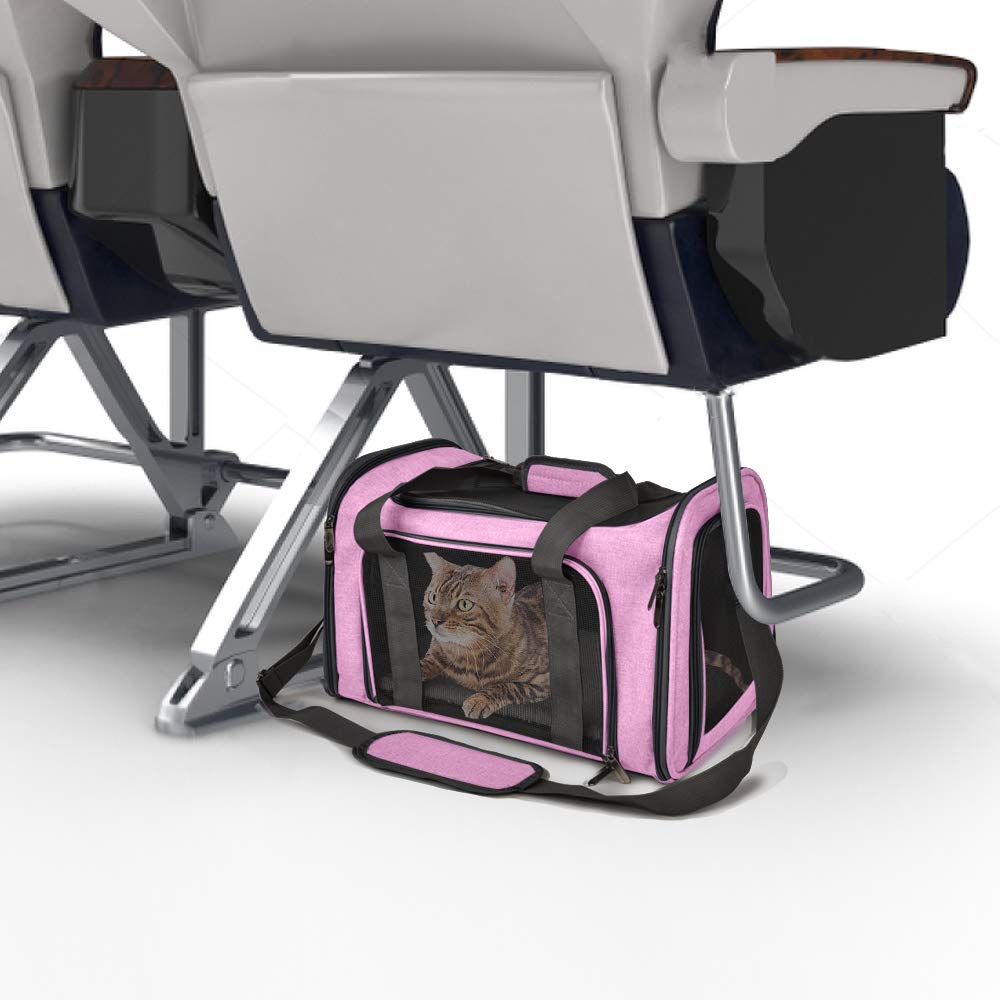 Henkelion Cat Carriers Dog Carrier Pet Carrier for Small Medium Cats Dogs Puppies of 15 Lbs, TSA Airline Approved Small Dog Carrier Soft Sided, Collapsible Puppy Carrier - Black Grey Pink Purple Blue