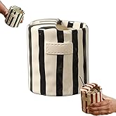 Novelty Coffee Mug Espresso Cups 10oz Ceramic Coffee Mugs Porcelain Coffee Cup Hand-Painted Striped Art With Sip Hole for Coffee Tea Heat-Resistant Non-Slip Mug(Black)