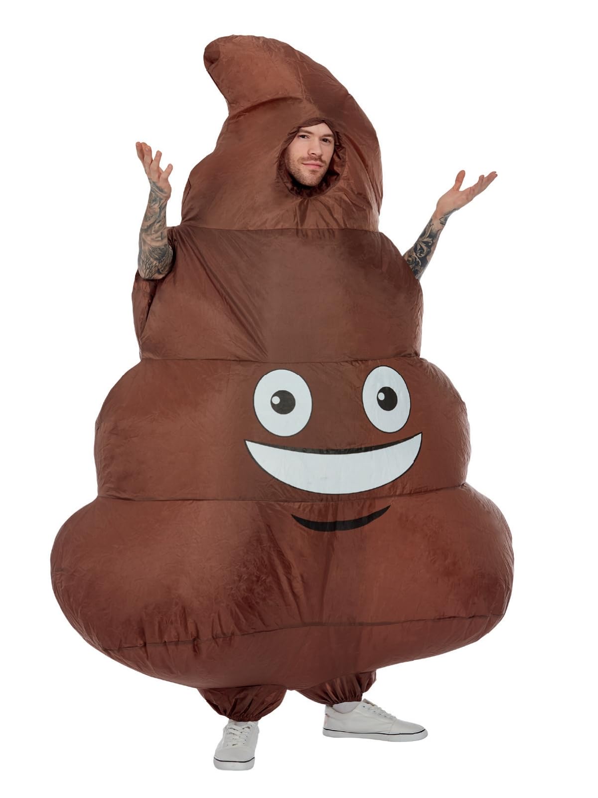 Smiffys Inflatable Poop Costume, Brown All In One, Halloween Adult Fancy Dress, Comedy Dress Up Costumes
