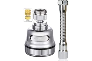 YDMEET Kitchen Sink Faucet Sprayer Attachment, Movable Kitchen Tap Head 360° Rotatable, Anti-Splash Sink Sprayer Faucet Nozzle Head, Water Saving Faucet Aerator