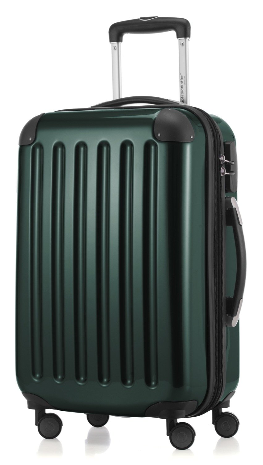 Hauptstadtkoffer Alex Cabin Suitcase 55x38x23 cm, 42 L, Combination Lock, Expandable Hard Shell Trolley PC/ABS, 3.2 kg, 4 Double Wheels, DarkGreen