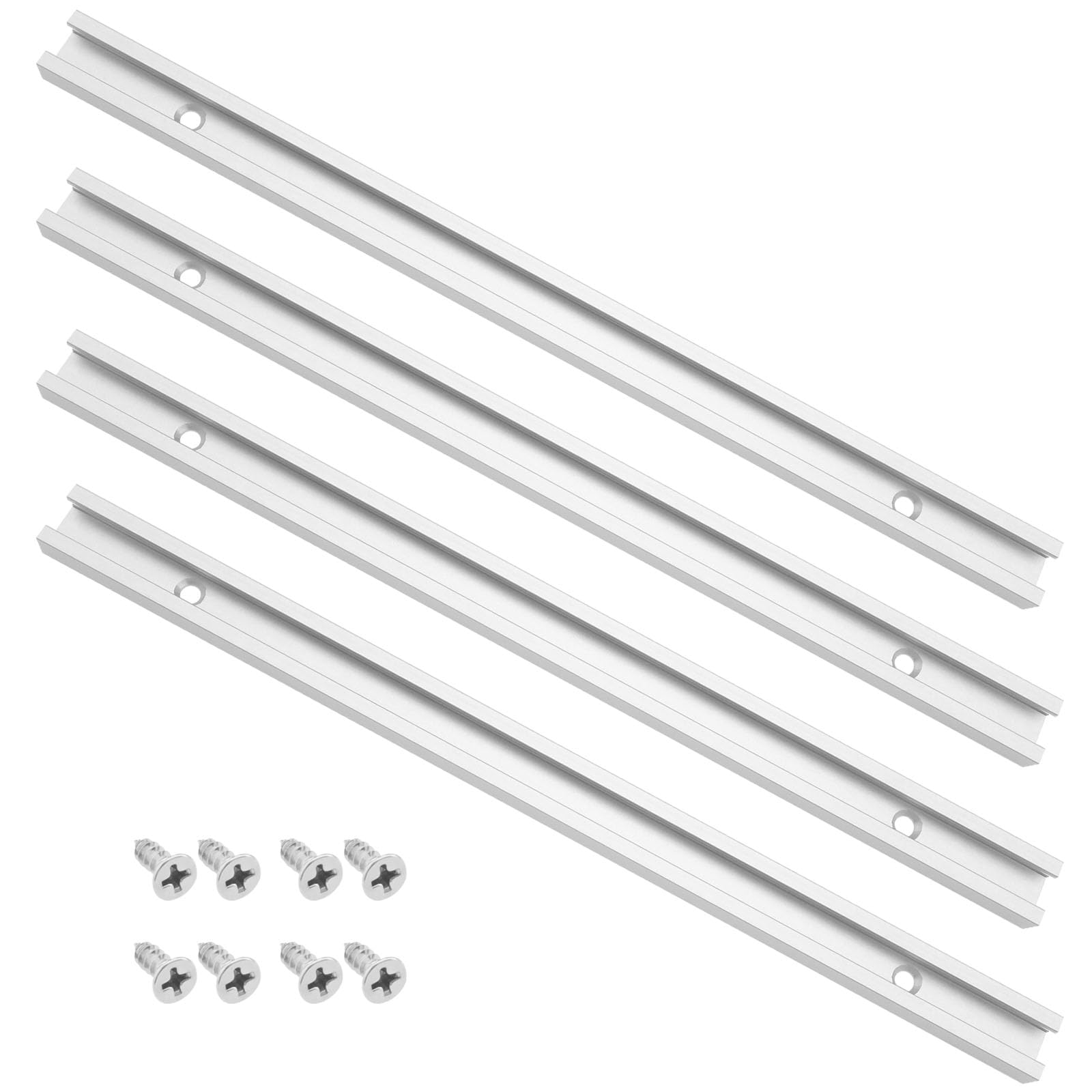 OTOTEC 4Pcs T-Shaped Track Aluminum Alloy T-Slot Track Jig Fixture Slot T-Slot Miter Track Accessories for Radial Arm Saws Workbenches Drill Presses 300mm/12in