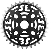 SE Bikes One Piece Alloy Chainring | SE Bikes 33T Aluminum Anodized Black Single Piece Chainring for BMX &amp; Mountain Bikes