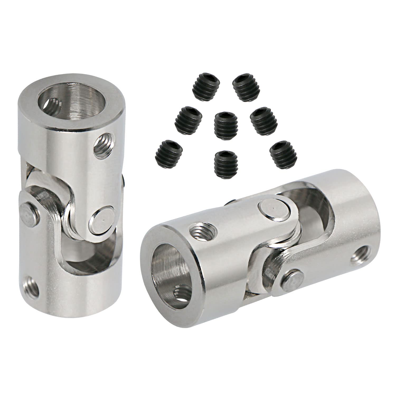 Ohamtes 2Pcs shaft diameter 6mm to 8mm universal coupling Rotatable universal steering shaft U-joint coupler