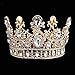 Wedding Bridal Gold Crown Crystal Teardrop Small Tiara Headwear