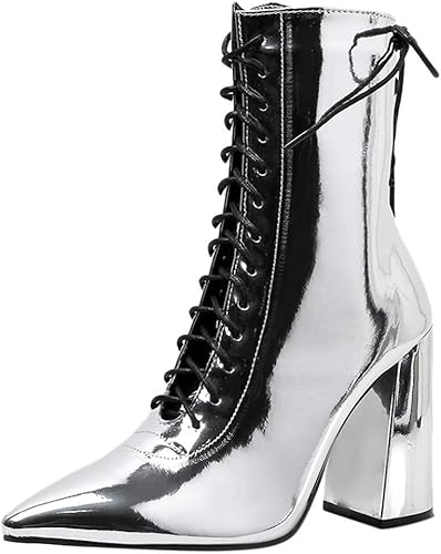 reflective lace up heels