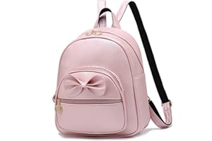 LCFUN Cute Mini Leather Backpack Fashion Small Daypacks Purse for Girls and Women (L-Pink)