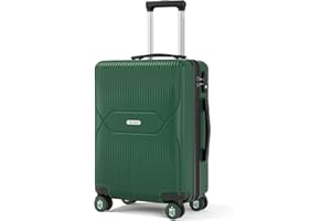 Zitahli Carry on Luggage with Wheels, Expandable Luggage Carry on Suitcase, PC Hard Case Luggage with TSA Lock Spinner Wheels YKK Zippers, 20in (Dark Green)