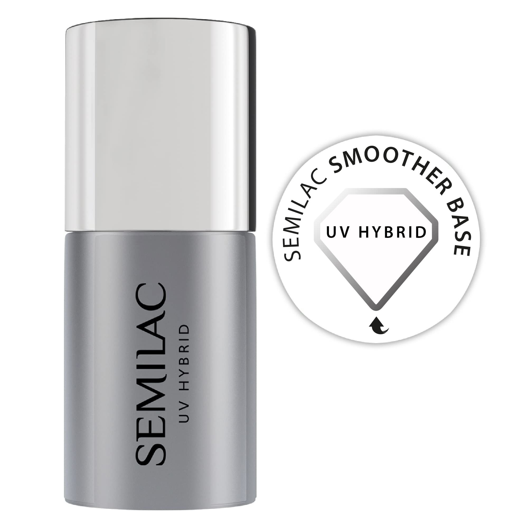 Semilac UV Gel Nail Base Coat To Smooth Nail Ridges With Gel Nail Polish. Protects & Nourishes Nails & Adheres Well. Soak Off Formula. Perfect for Manicure & Pedicure 7ml