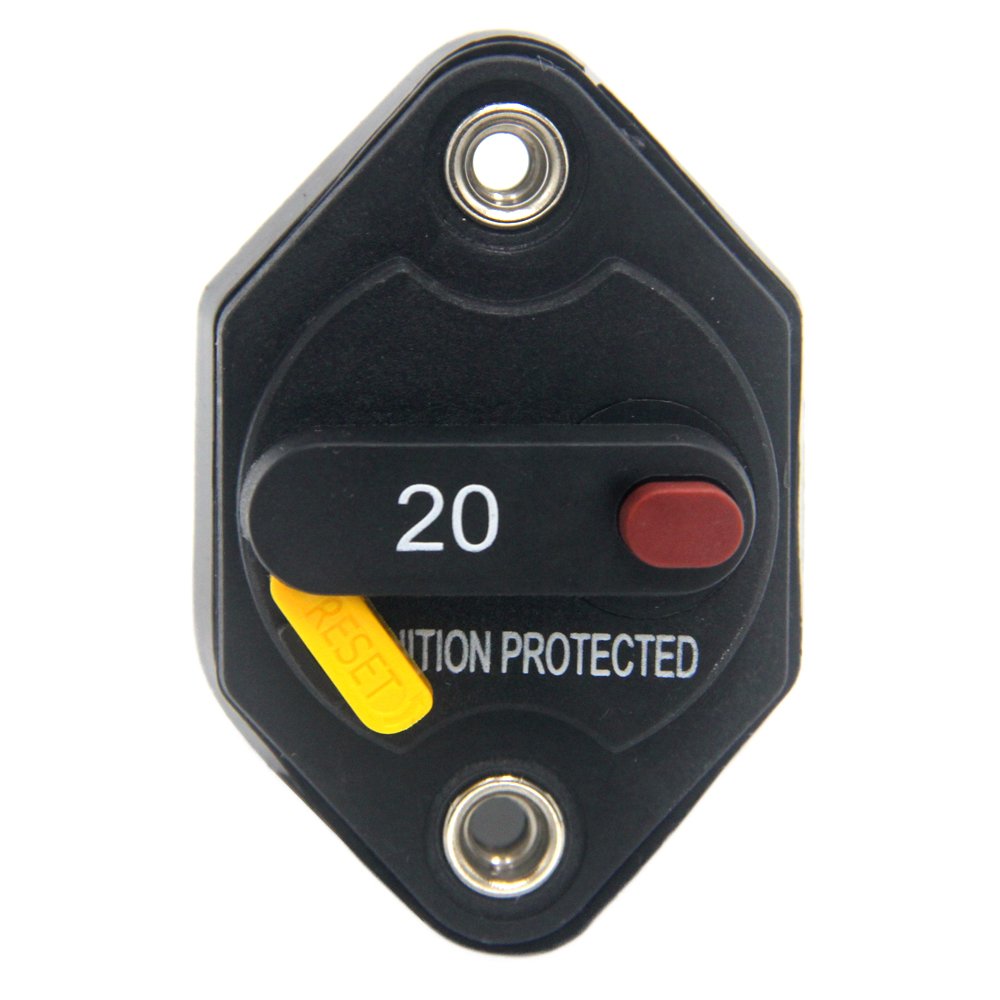 ZOOKOTO 20A Circuit Breaker Fuse Inverter with Manual Reset Button for Auto Truck RV Marine Trailer Waterproof 12V-32V DC 20 Amps