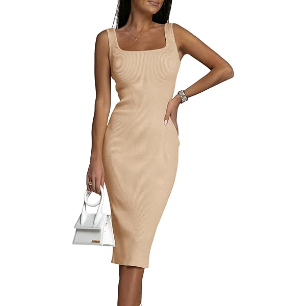 ZESICA Women's 2025 Summer One Shoulder Bodycon Midi Dresses