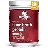 Zammex Beef Bone Broth Protein Powder - Grass-Fed Hydrolyzed Collagen, Supports Hair Skin and Joint & Bone Health, Pasture Raised Keto Paleo Friendly 30 Servings- French Onion