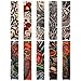 Bundle Monster BMC Cool 10pc Biker Inspired Fake Temporary Tattoo Sleeves Body Art Arm Stockings - Designs Dragon, Dancer, Etc.