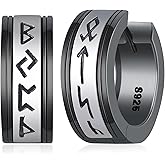 SCZKLAQ Viking Earrings Men 925 Sterling Silver Men Hoop Earrings Viking Jewelry Gifts for Him Women