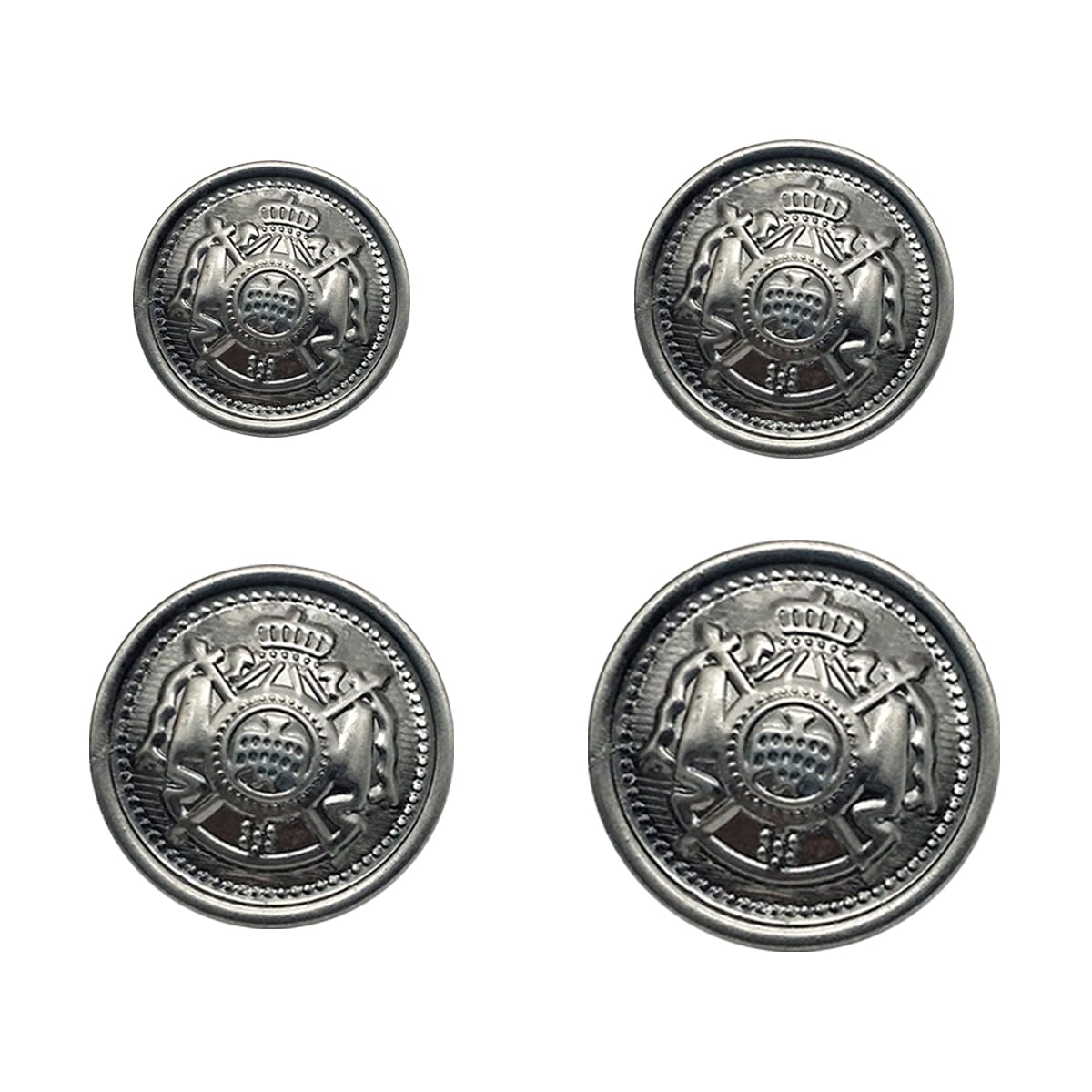 Luckious Brand 40 Pcs Metal Blazer Button Set - Vintage Copper Buttons for Blazer, Suit, and Coat, Silver