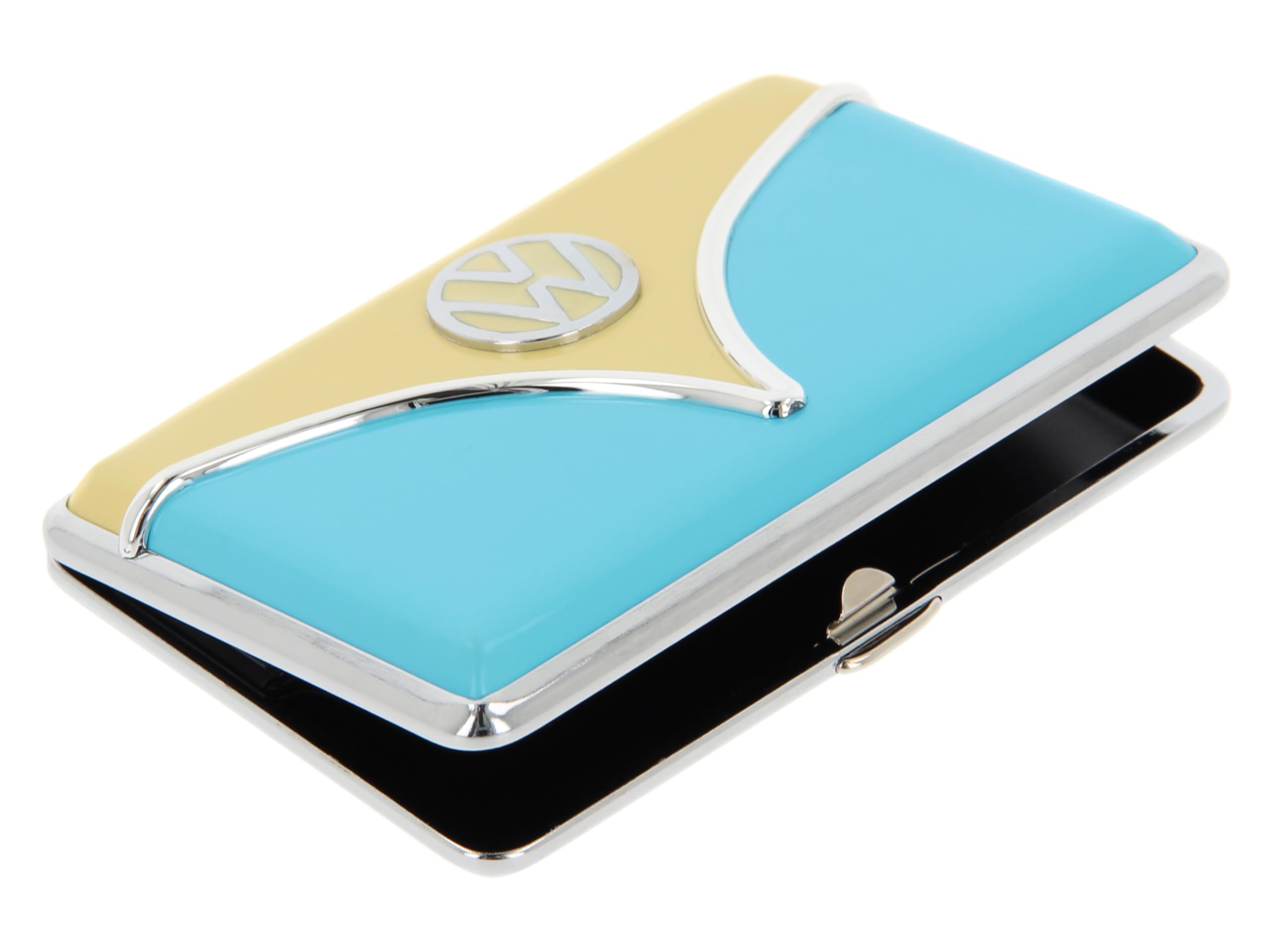 Polyflame Brisa VW Collection - Volkswagen Metal Business Card Holder Case Etui with T1 Bus Design (Unisex Adult, Cream & Blue)
