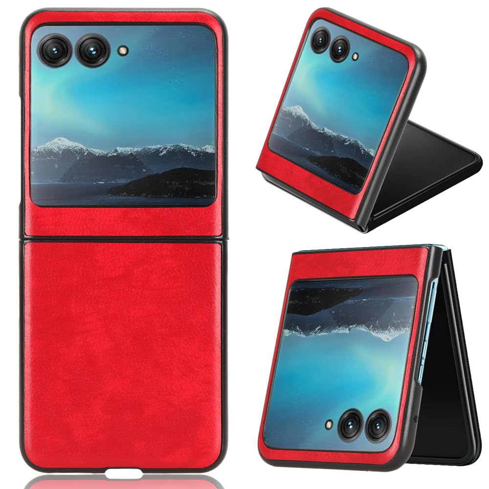 COQUE For Motorola Razr 40 Ultra Case, Motorola Razr 40 Ultra Litchi Pattern Case(Red)