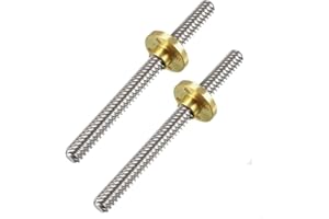 TOP-VIGOR 2Pcs T8 Lead Screws 100mm Length, 8mm Dia 12 Lead Stainless Steel Threaded Rod Lead Screw with Copper Nut Trapezoidal Thread for 3D Printer Stepper Motor