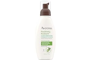 Aveeno Clear Complexion Foaming Oil-Free Facial Cleanser with Soy Extract & 0.5% Salicylic Acid, Acne Treatment Face Wash for Acne-Prone Skin, Sulfate-Free & Hypoallergenic, 6 fl. oz