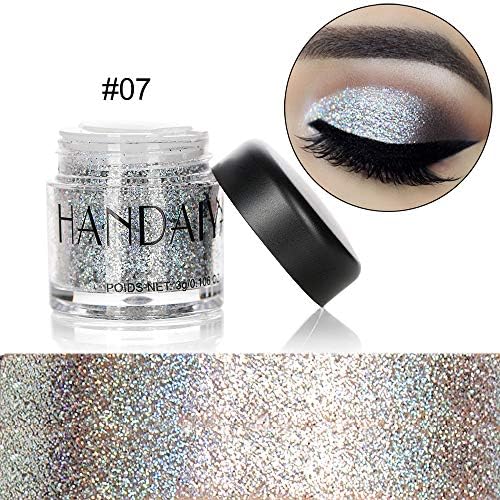 Glitter Eyeshadow 10 Colors Shimmer&Glitter Eyeshadow Powder with Sequin Highly Pigmented Diamond Shiny Metallic Makeup Eye Shadow for Body Face Hair Lips & Nails Longlasting Waterproof Eyeshadows (G)