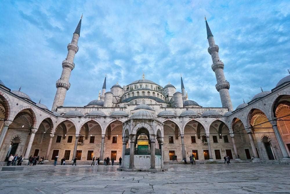 HCFFCH Digital Oil Painting Landscape Construction Blue Mosque DIY Home Decor Gifts 16x20inchs Frameless