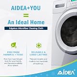 AIDEA Microfibre Cloth Pack of 8 30x30 cm Lint Free Streak Free Black view 5