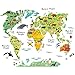 Decor MI Kids Educational Puzzles Animal World Map Wall Decals Sticker Home Decor Art Decoration