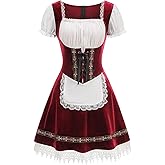 Populus Oktoberfest Outfits Women German Dirndl Dress Traditional Velvet Bavarian Maid October Festival Costume
