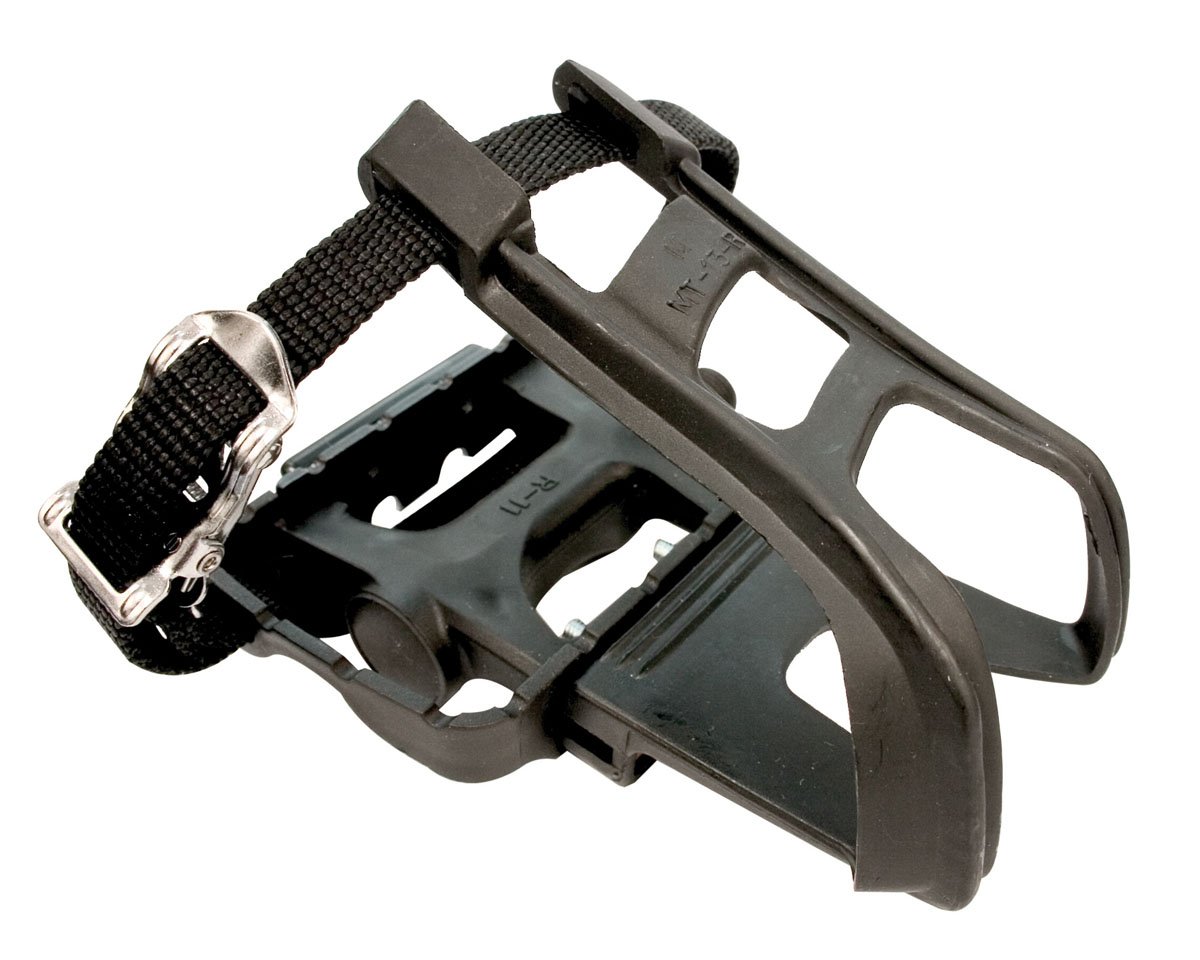 ETC Mountain Bike Resin/Alloy with Toe Clip/Strap Pedal - Black