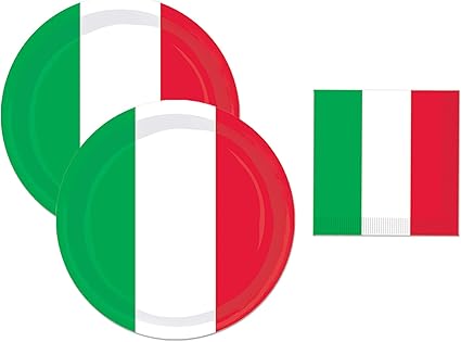 Amazon Com Italian Flag Red White And Green 7 Dessert Plates