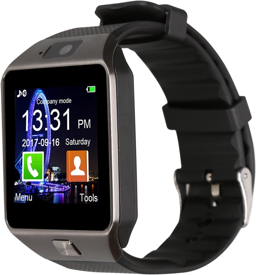 Kivors Bluetooth Reloj Inteligente DZ09, Smartwatch Teléfono Inteligente Pulsera con Cámara Pantalla Táctil Compatible con Tarjeta SIM / TF para iOS o ...