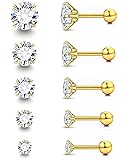 Flat Back Stud Earrings Set for Women