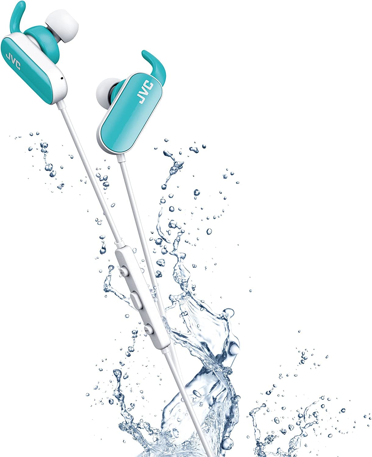 JVC Wireless Headphones Sweat Proof Sports In-Ear Bluetooth Earphones with Built-In Mic and Remote - Blue