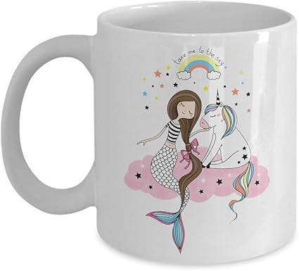 Amazon Take Me To The Skyコーヒーマグユニコーンマグカップマーメイドレインボーmug安いギフトガーリーマグカップかわいい コーヒーマグカップunicorns Mermaids Mug 15oz Cb Smiles グラス タンブラー 通販