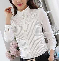 Womens Vintage Victorian Pleated Button Down Shirt