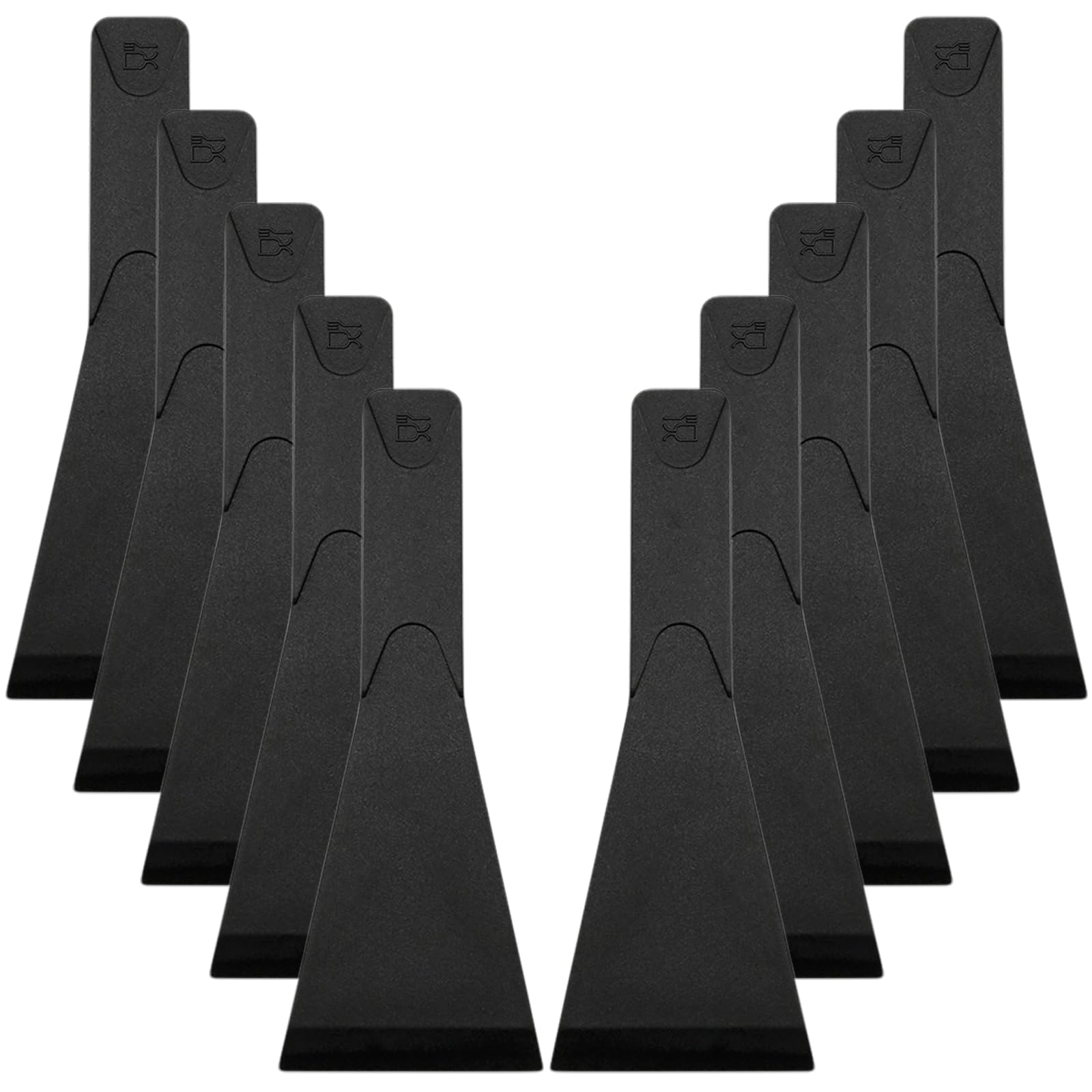 Chstarina 10pcs Raclettes Spatula, 5.3 Inch Raclettes Scraper, Black Baking Spatula Set, Raclettes Spatula for Non Stick Pans, Heat-Resistant Cooking Utensils Spatula for Cheese, Cream, Grills, Boards