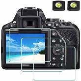 ULBTER Screen Protector for Nikon D3500 D3400 D3300 D3200 D3100 [3+2Pack] | Tempered Glass + 2 Hot Shoe Cover 0.3mm 9H Hardness Anti-Scrach Anti-Bubble Anti-Water Anti-Dust