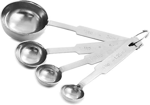 Colheres Medidoras, 4 peças, Prata, Mimo Style