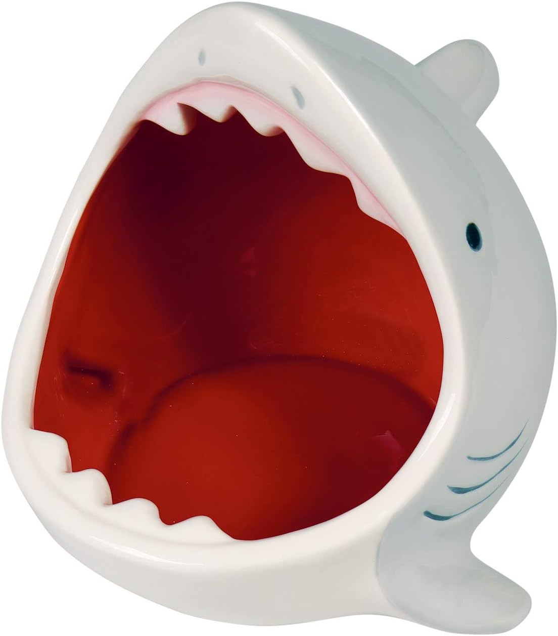 WHAT ON EARTH Ceramic Shark Bowl - Gray Attacking Shark Fish Shaped Candy Dish