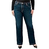 Silver Jeans Co. Womens Plus Size Highly Desirable High Rise Trouser Leg Jeans