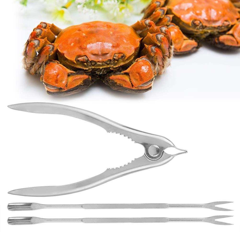 Haofy Lobster Crackers, Seafood Tools Set with Crab Claw Crackers and Lobster Forks, Stainless Steel Lobster Crab Cracker Shell Claw Seafood Forks Nuts Opener Kitchen Gadgets