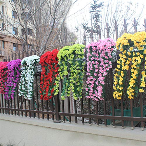 image for LAIHUI Hanging Flowers Plants,Artificial Violet Flower Wall Wisteria B