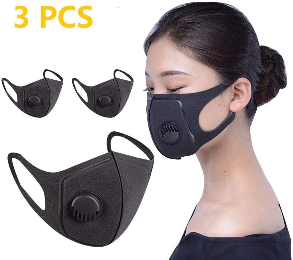 3 Pack Face Masks with Breathing – Washable, Reusable Masks – Protection from Dust, Pollen, Pet Dander, Other Airborne Irritants