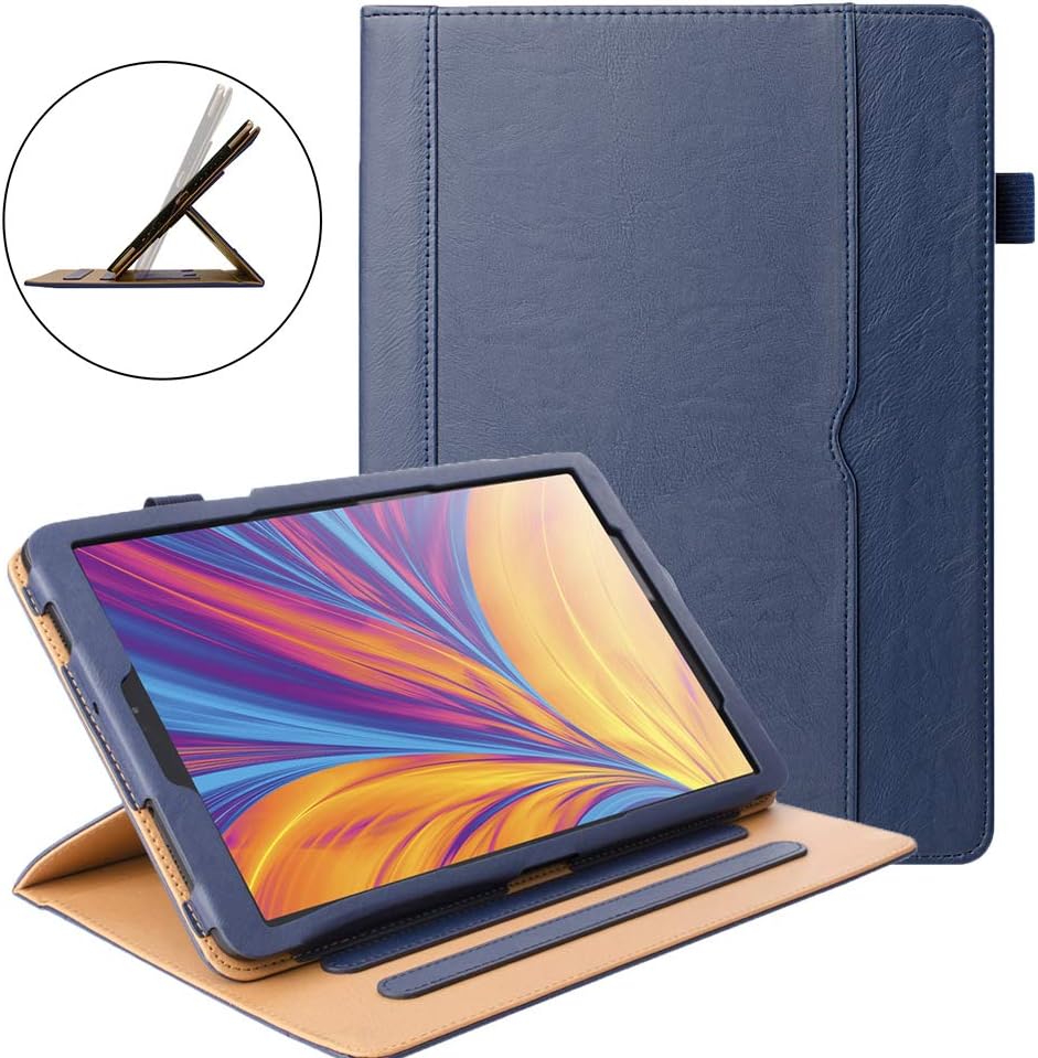 ZoneFoker Galaxy Tab A 10.1 inch 2019 Tablet Leather Case, 360 Protection Multi-Angle Viewing Folio Stand Cases with Pencil Holder for Samsung Galaxy Tab A 10.1 SM-T510/SM-T515 - Blue