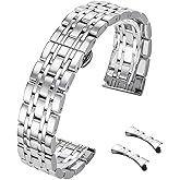 HEYOZURY Metal Watch Band Stainless Steel Watch Strap With Weight 12mm 14mm 16mm 18mm 19mm 20mm 21mm 22mm 24mm Bracelet band Replacement Band for Men and Women