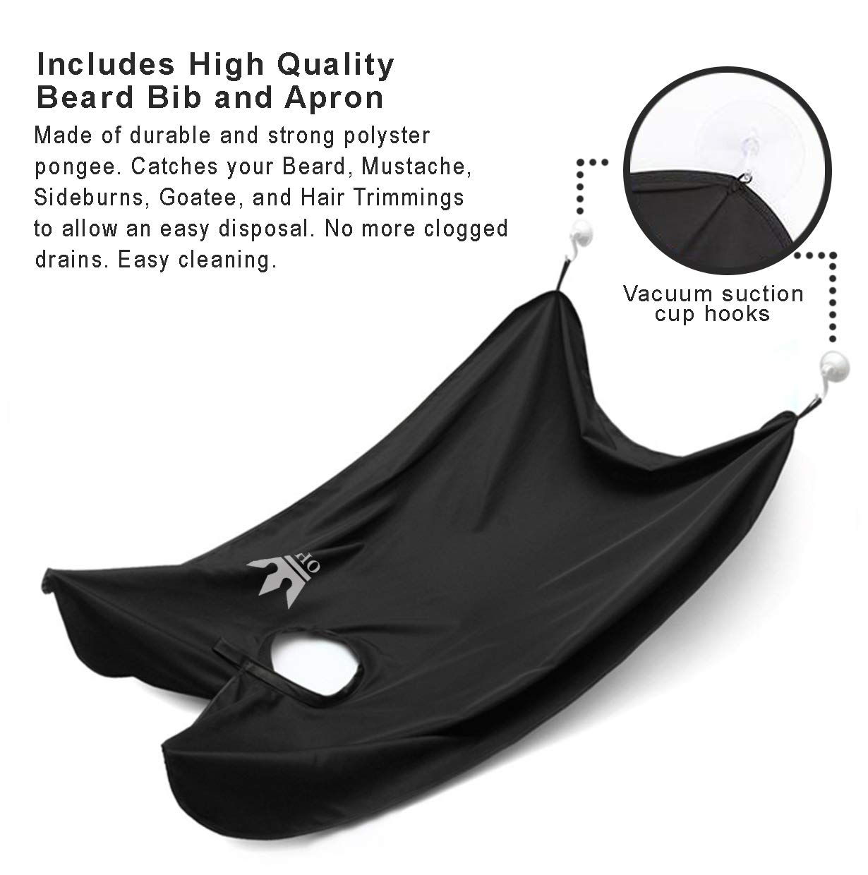 Premium Beard and Mustache Trimming Kit - Includes Scissor, Comb, and Hair Clippings Catcher & Grooming Cape Apron with Travel Bag