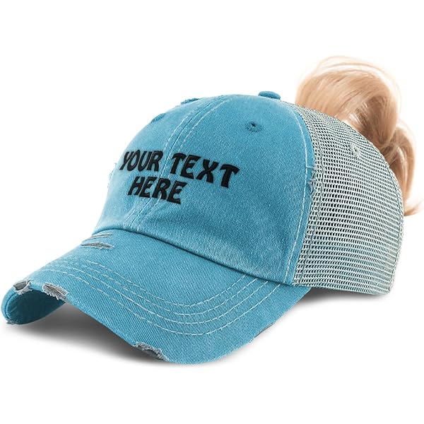 Womens Ponytail Cap Janitor Clean Cotton Task Distressed  display picture 1