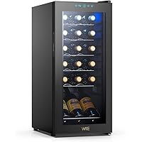 WIE 18 Bottle Compression Wine Cooler Refrigerator, White Red Wine Fridge Countertop Wine Refrigerators Freestanding…