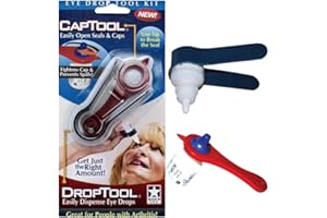 GENERIC Eye Drop Tool Kit 2 in 1 – Easy Eye Drop Bottle Opener & Squeeze Assist for Precise Application – Arthritis Friendly Eye Drop Aid – Made in USA