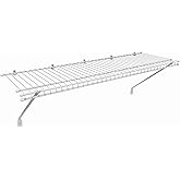 ClosetMaid Wire Shelf Kit with Hardware, 3 Ft. Wide, for Pantry, Closet, Laundry, Utility Storage, White Vinyl Finish